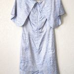 B Michael America NWT  Red Collection Blue Draped Collar Snakeskin Dress Size 10 Photo 5