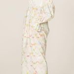 Rosie Assoulin Strapless Off Shoulder White Pastel Print Bell Cuff Midi Dress 4 Photo 2