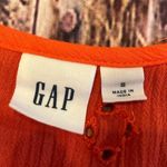 Gap Blouse Women Small Gauzy Summer Coral Red Eyelet Sleeveless Low Cut V-Neck Photo 4