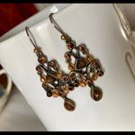 Brass tone chandelier fish hook earrings Photo 1