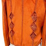 Beverly Hills Leather Club Orange Faux Suede Embroidered Boho Jacket, Fits M/L Size undefined Photo 5