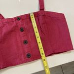 Abercrombie & Fitch NWT Burgundy Button-Front Crop Top w/Suspender Straps size M Photo 6