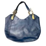 Michael Kors Lilly Chain Tote Navy Hobo Bag Shoulder Bag Photo 1