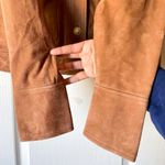 Sézane  Terry Jacket Gold Buttoned Camel Suede Goat Leather FR 34 NWT Photo 3