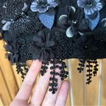 Floral Butterfly Applique Crop Tank Top Dark Romantic Whimsigoth Witchy Fairy Black Photo 4