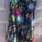 Chico's Black Multi Colored Floral Skirt Size 10/ Small Medium Photo 0