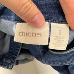 Chico's  Blue Denim Full Zip Jacket Women S Classic Collarless Basic Closet Staple Photo 10