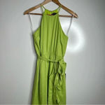 Lulus NWT Bright Expression Lime Green Faux-Wrap Ruffled Midi Dress Small Photo 10