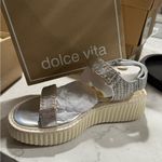 NIB Dolce Vita Debra Platform Sandal Silver Sz 10 $130‎ Photo 4
