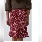 Free People IRL Plum Combo Floral Flutter Skirt Size 6 NWT Retail $60 Photo 3
