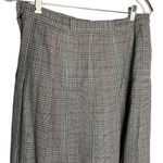 Vintage 90s EH Woods Pleated Midi Dress 10 Black White Plaid Lined Button Zip Photo 3