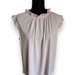 Adrianna Papell Womens Tank Sz XL Pink Black Polka Dot Ruffle Mock Neck NEW Photo 3