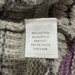 Sonoma Cardigan Sweater Womens M Gray Purple Striped Knit Belted Short Sleeve Photo 4