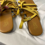 Franco Sarto  Mustard Yellow Leather Thong Toe Capture Sandals Size‎ 8 Photo 3