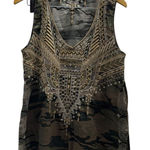 Johnny Was Johhny Was Workshop Terraza Camo Print Embroidered Tank Top 100% Cotton Photo 0