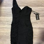 La Femme NWT Ruched One Shoulder Mini Photo 2