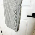 Bishop and Young BISHOP + YOUNG Size L Gray Cap Sleeve Modal Knit Ruched T-Shirt Dress Photo 2