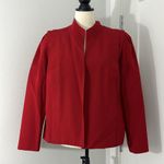 Vintage Sherbert Size 16 Red Long Sleeve Open Front Blazer Jacket Photo 1