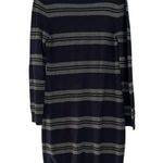 Premise Striped Knit Sweater Dress with Shoulder Zippers - Black & Gray Size L Photo 1
