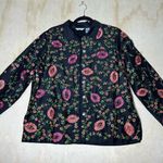 Laura Ashley Black and Pink Floral Blazer Photo 0