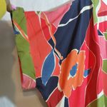 easel Bright Botanical Floral Multicolor Short Sleeve Flowy Top Size M Photo 2
