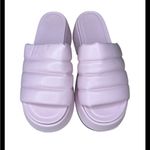 Ganni  WOMEN'S VEGEA  LEATHER PLATFORM
PUFFY SLIDE SANDALS - PALE LILAC size 8.5 Photo 2