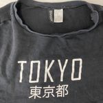 H&M Black Cropped Long Sleeve Tokyo Slogan shirt Photo 3