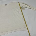 st. john's bay St. John’s Bay 3/4 Sleeve Ivory Eyelet Sweater Top Size M Medium NWT $36 Photo 3