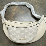 Michael Kors Hollis White/Cream Leather Shoulder Bag NWT Photo 1