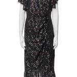 Mestiza Black Multicolored Metallic Silk Ruffled Wrap Party Dress Size 10 New Photo 10