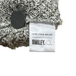 Love Your Melon Smiley Black Knit Beanie w/ Removable Puff Unisex Photo 1