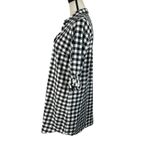 J.Jill Petite Medium Shirt Dress Buffalo Plaid Roll-Tab Sleeves Pockets V-Neck Photo 8