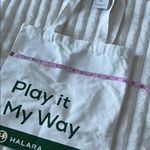 Halara NWT  Cream and Green Canvas Tote Photo 4