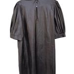 SACHIN + BABI Faux Leather Short Sleeve Shift Mini Dress Crew Neck Black Size XL/16 New Photo 4