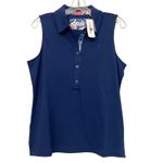 Tommy Bahama  Paradise Piqué Sleeveless Polo Island Navy Size M NWT Golf Resort Photo 4