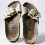 Birkenstock  Madrid Big Buckle Slide , Beige Gold Nubuck ,‎ Sz 39 8.5 Photo 0