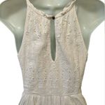 Maeve Anthropologie  White Eyelet Sundress Sz 2 High Neck Full Skirt Cruise Vacay Photo 7