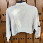 SAACHI Cropped Flower Squiggle Cardigan from Anthropologie Size Small White Photo 6