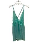 Women's Aqua Lace Sheer Babydoll Slip Chemise Lingerie Plus Size XXL Sexy Blue Photo 6