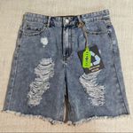 Indigo Rein Distressed & Shredded Jean Shorts Photo 0