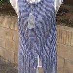 Hem & Thread NWT Womens Medium Striped sleeveless blue tank Top Photo 1