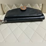 Stone Mountain Large Wrinkle Zip Around Wristlet Wallet Black Leather Photo 3