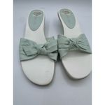 Aerosoles Y2K Vintage Microphone Light Green Bow Kitten Heel Slides Size 8 NIB Photo 3