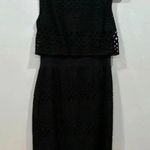 Kay Unger Black Eyelet Sleeveless Sheath Dress Size 6 Photo 2