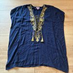 Lilly Pulitzer  Chai Caftan Cover Up Navy Gold Embroidered Size XXS/XS Photo 1