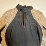 XScape  Beaded Bodycon Dress black Gold SZ 10 Cocktail Formal Dressy Keyhole Photo 4