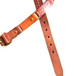 Fossil 100% Leather Suede Patchwork One Inch Wide Belt Brass Buckle Size M Photo 5