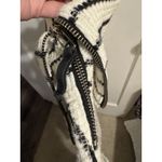 Lilla P Sweater Womens Medium White Striped Slouch Neck Long Sleeve Waffle Knit Size L Photo 3