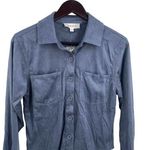 Hippie Rose  Slate Grey Sueded Button Front Shirt Small New Photo 0
