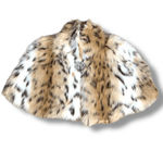 EXPRESS  Faux Fur Capelet Burgundy Satin Lining Brooch Enclosure Glam Evening New Photo 12